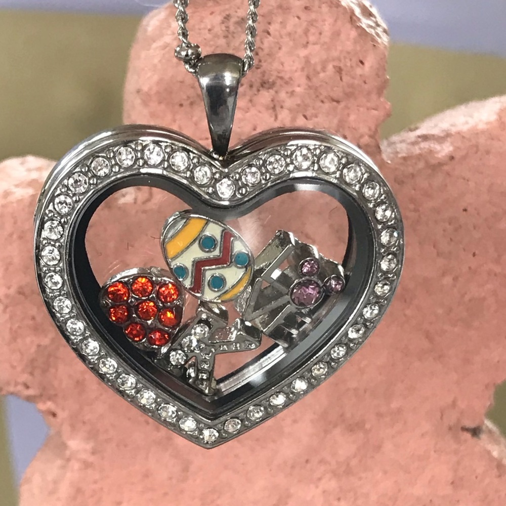 Heart Shaped Glass/Stainless Steel  Locket